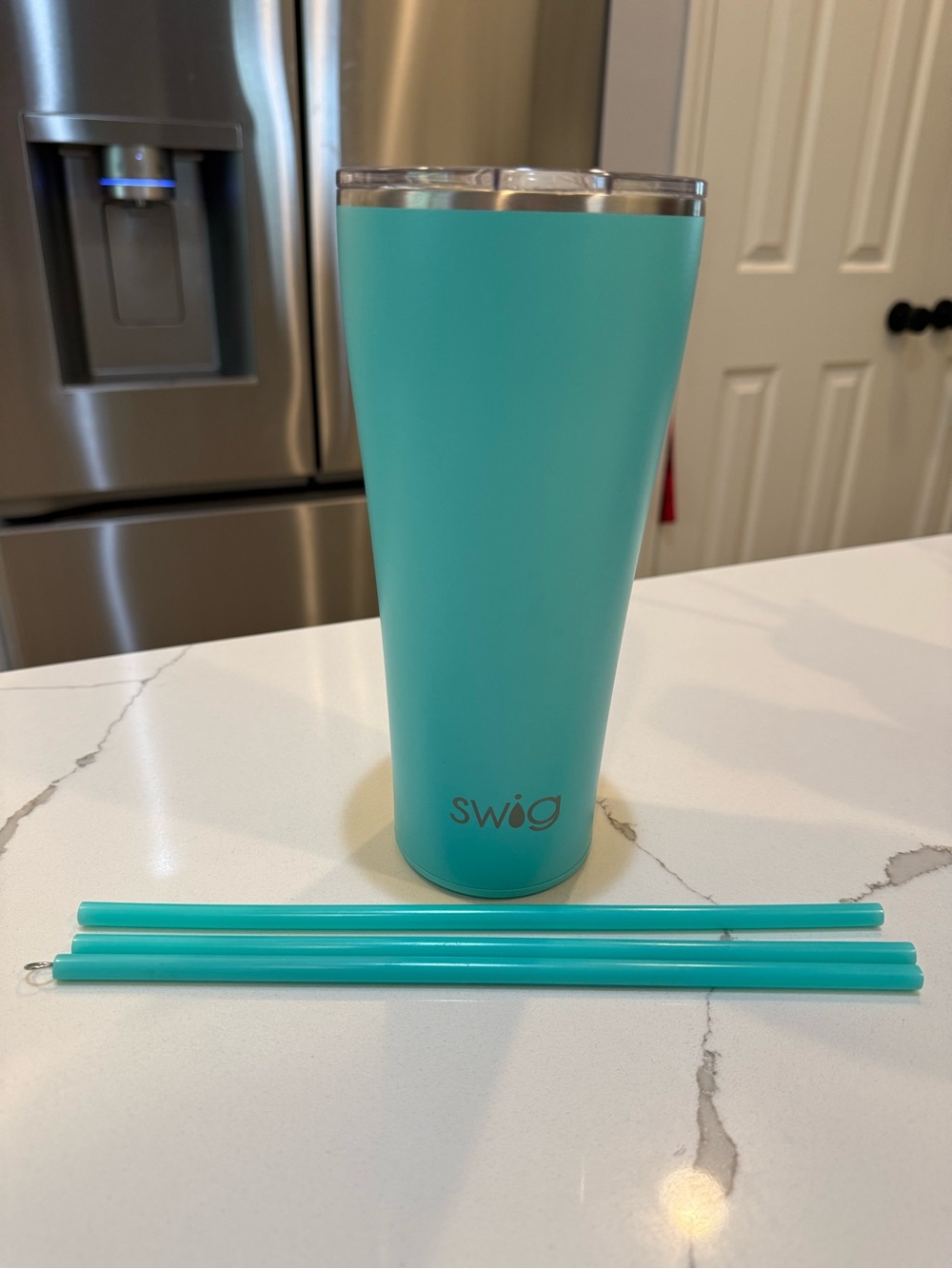 Swig Life - Classic Teal Stainless Steel Insulated Tumbler with Reusable Straws